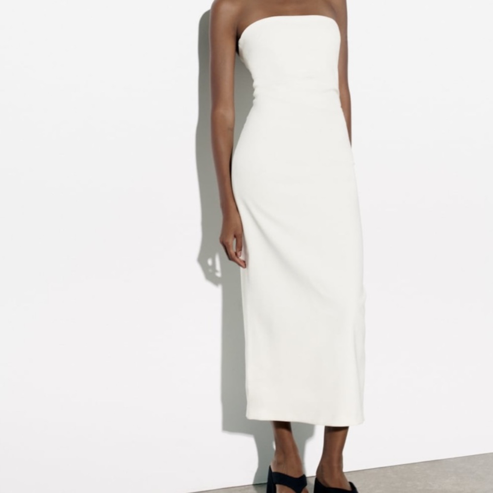 White Zara midi dress